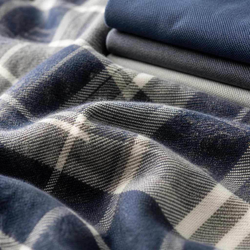 close-up texture of brushed flannel fabric